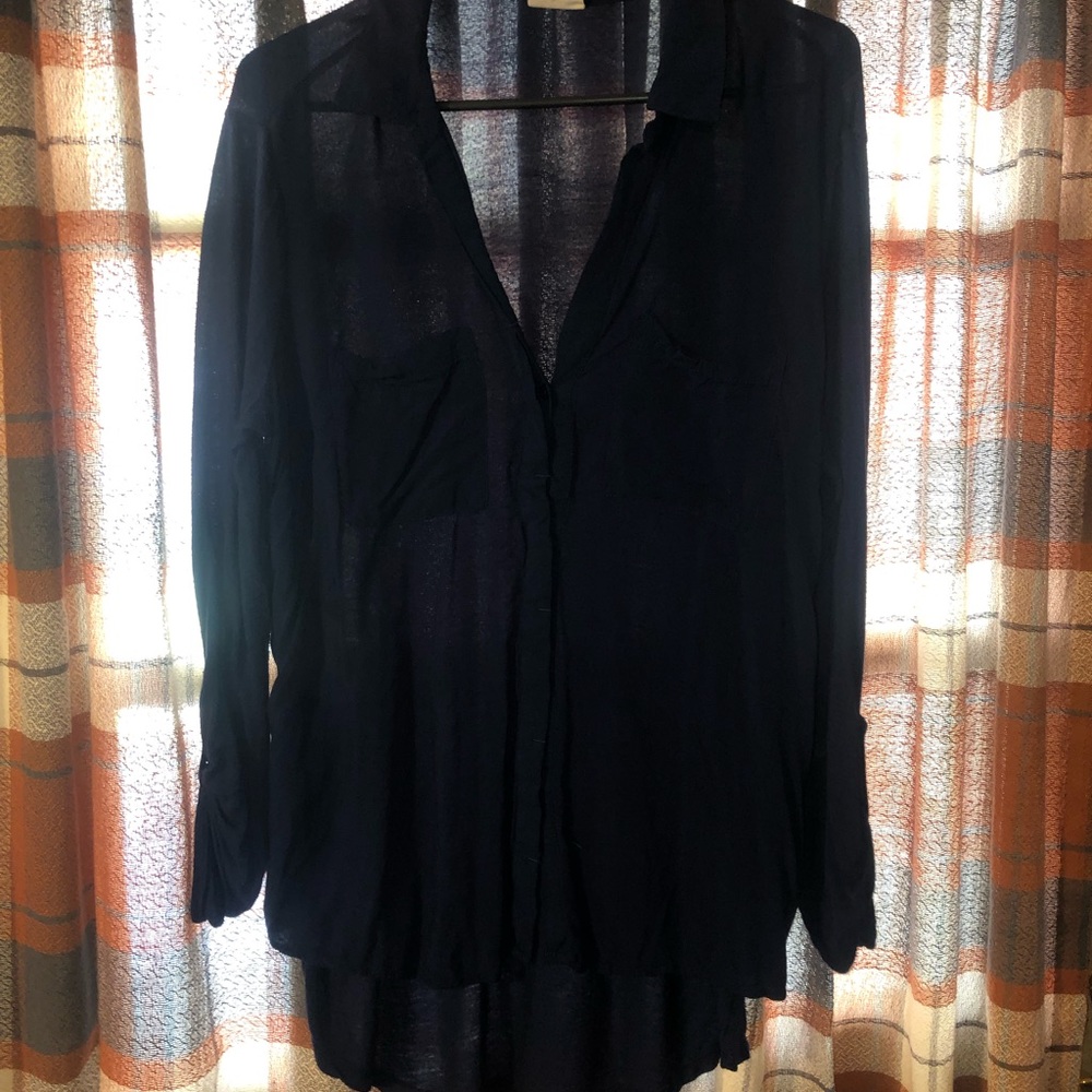Navy Blue Converse Button Down